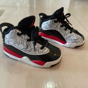 Air Jordan Dub Zero Retro Black Red BRED 1 Baby Toddler Sneaker Size 7